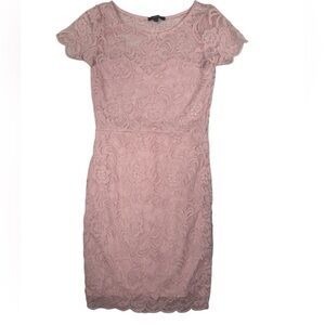 Chic Blush Pink Lace Mini Dress